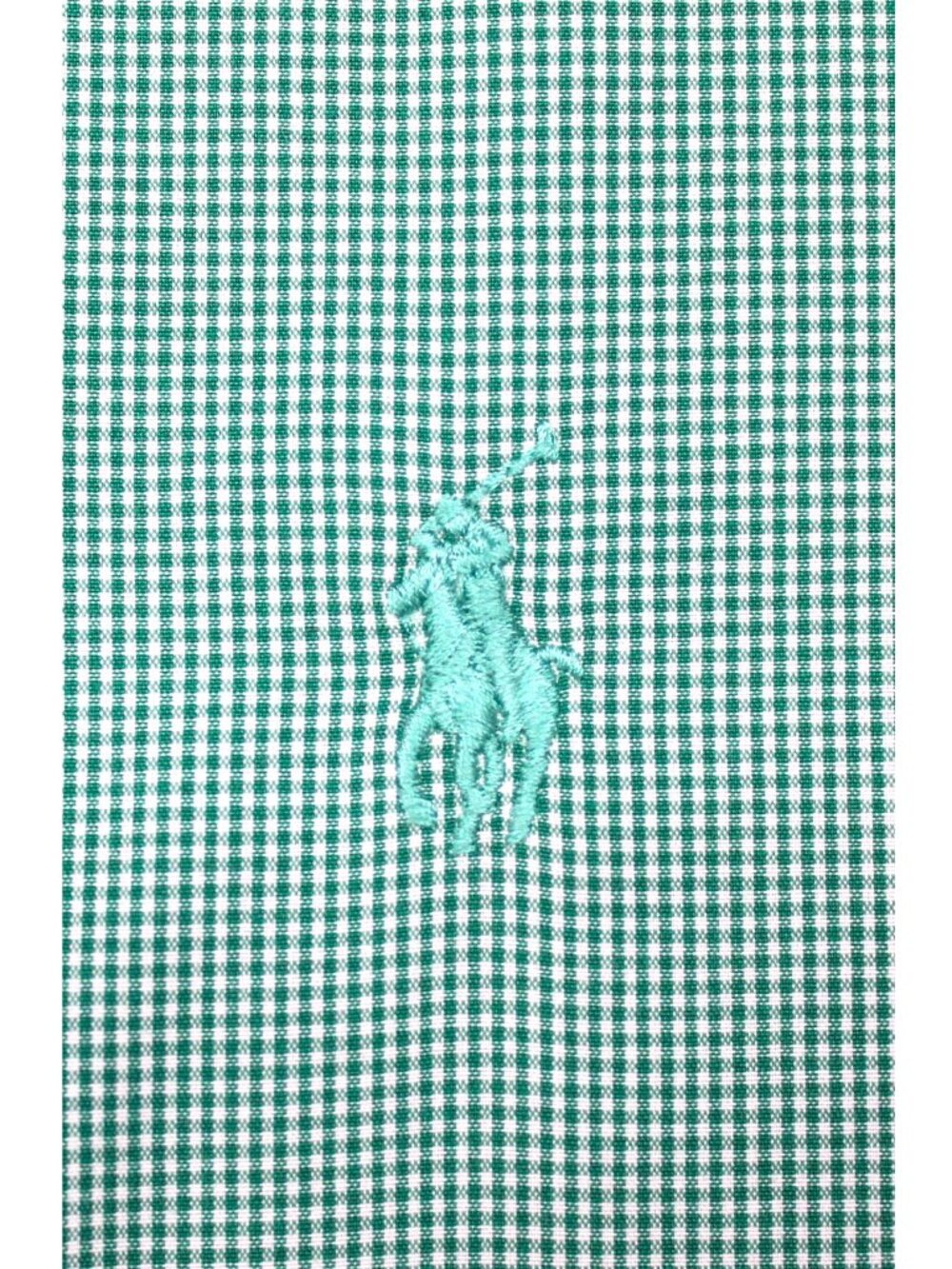 POLO RALPH LAUREN REGULAR FIT SHIRT 100% COTTON GREEN GINGHAM Sz 16 | LARGE, L